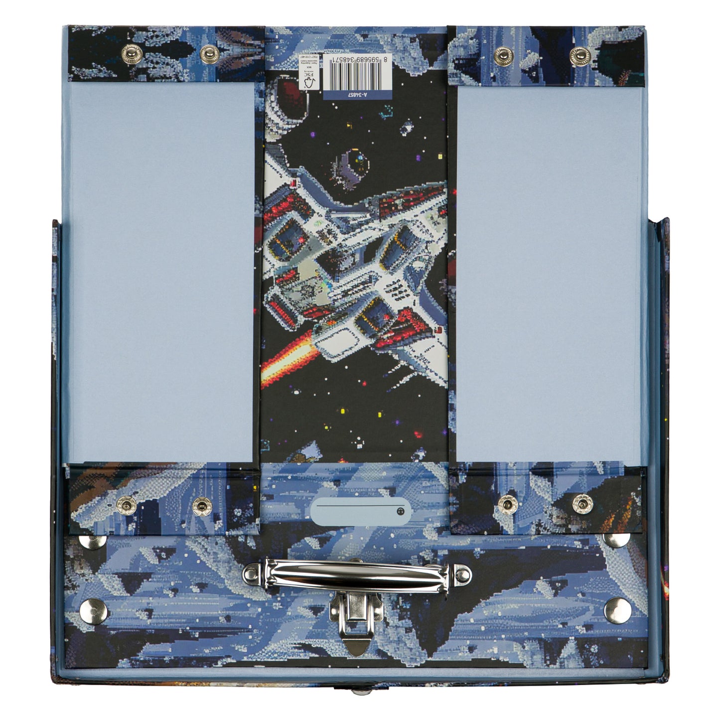 Skladací školský kufrík Pixel Space s kovaním