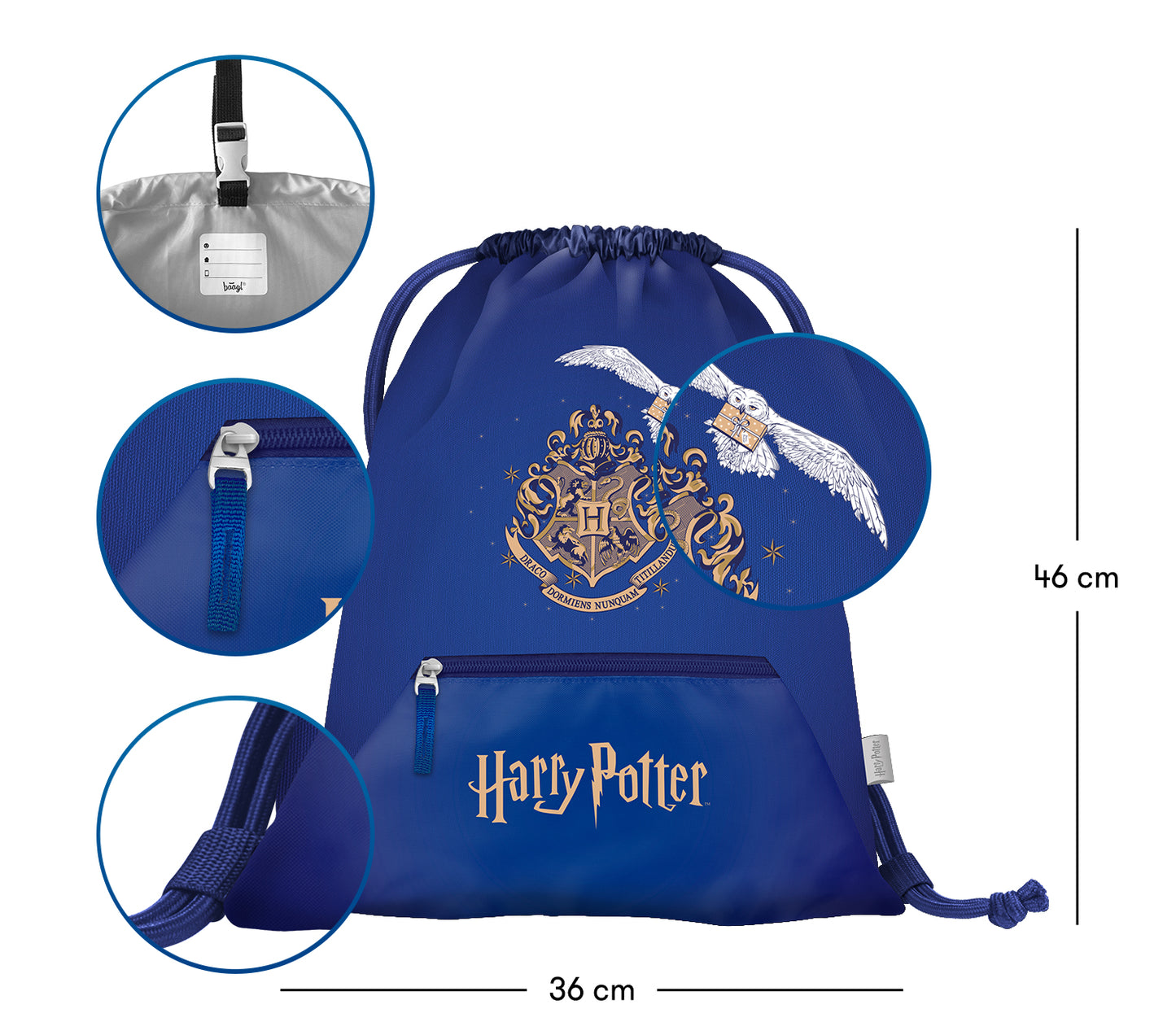 Vrecko s priehradkou na zips Harry Potter Rokfort Hedviga