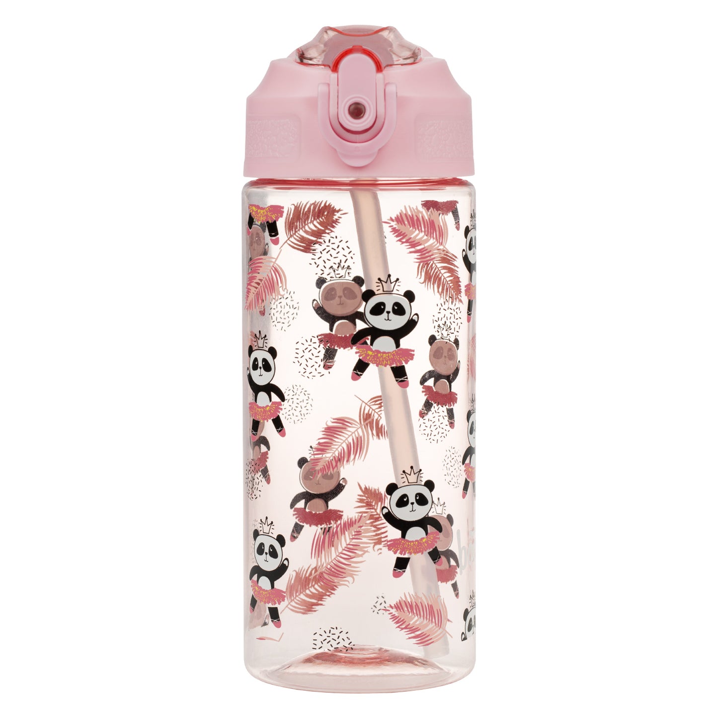 Tritanová fľaša na nápoje so slamkou Panda, 500 ml