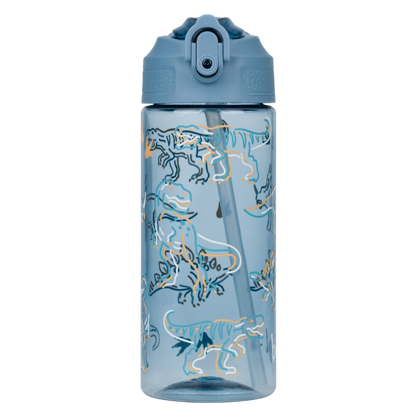Tritanová fľaša na nápoje so slamkou Dino, 500 ml