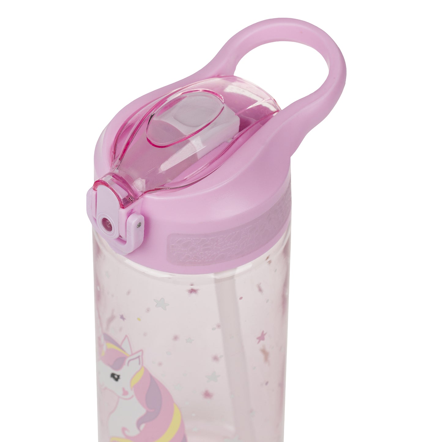 Tritanová fľaša na nápoje so slamkou Rainbow Unicorn, 500 ml