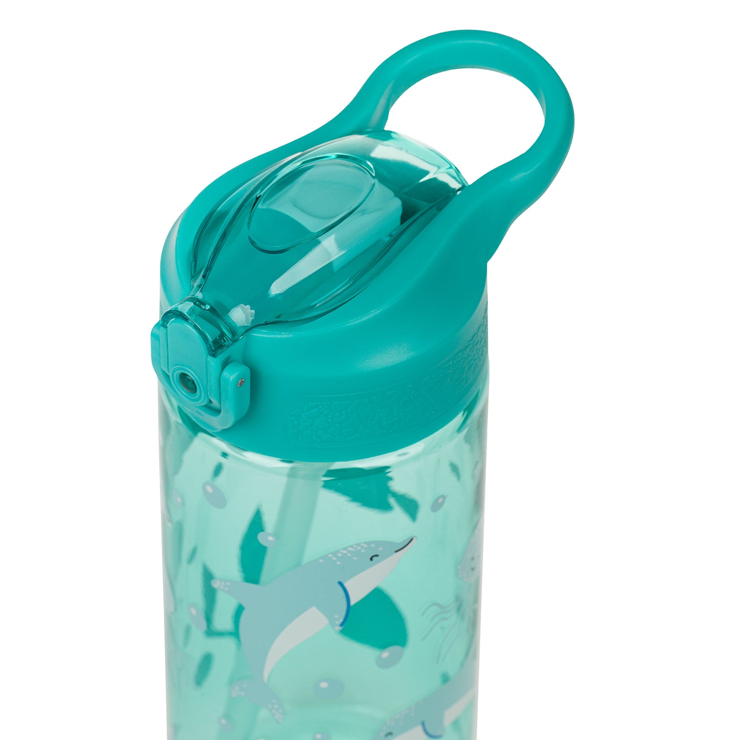 Tritanová fľaša na nápoje so slamkou Delfín, 500 ml
