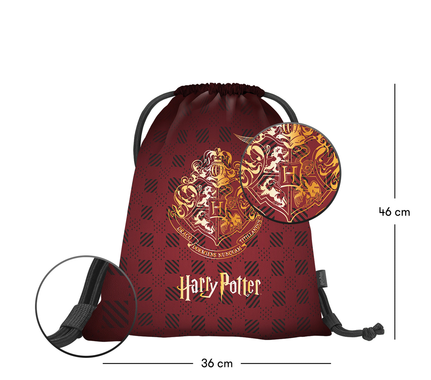 Školská sada Skate Harry Potter Rokfort vínový