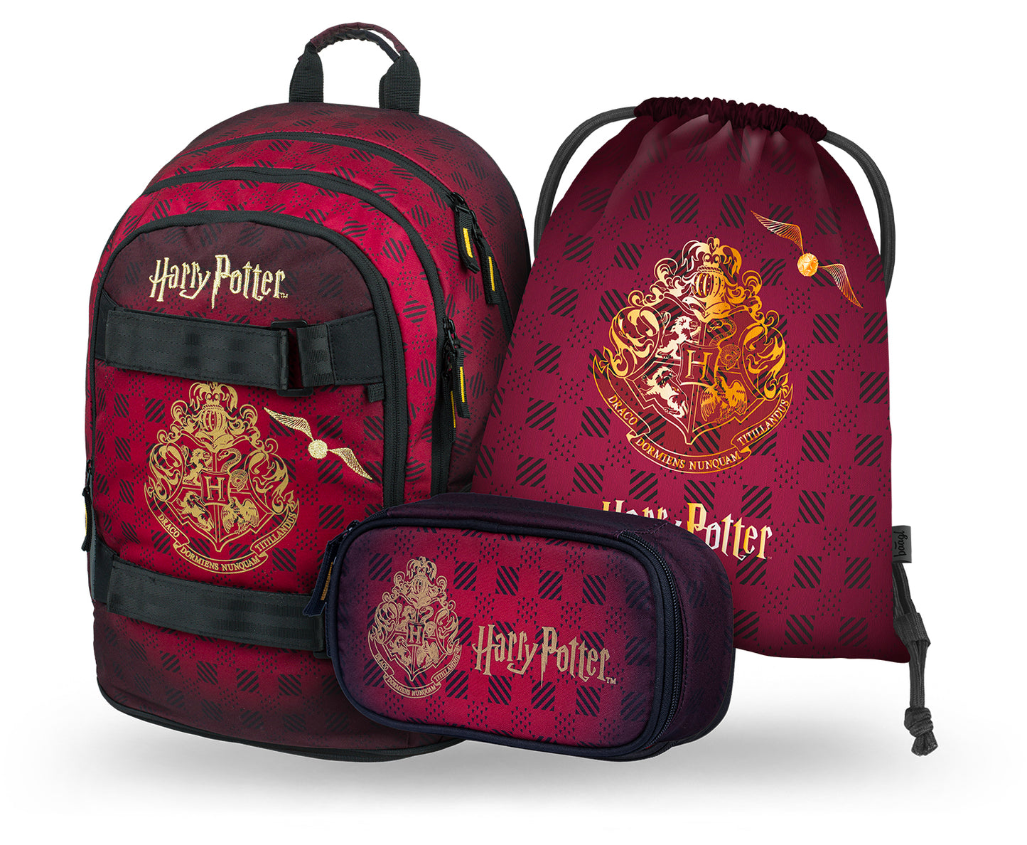Školská sada Skate Harry Potter Rokfort vínový