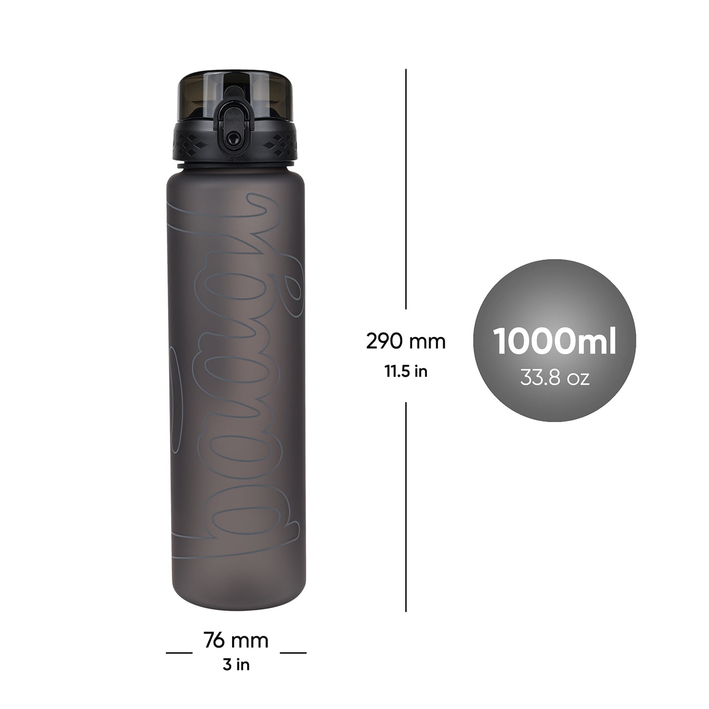 Tritanová fľaša na nápoje Darkness, 1000 ml