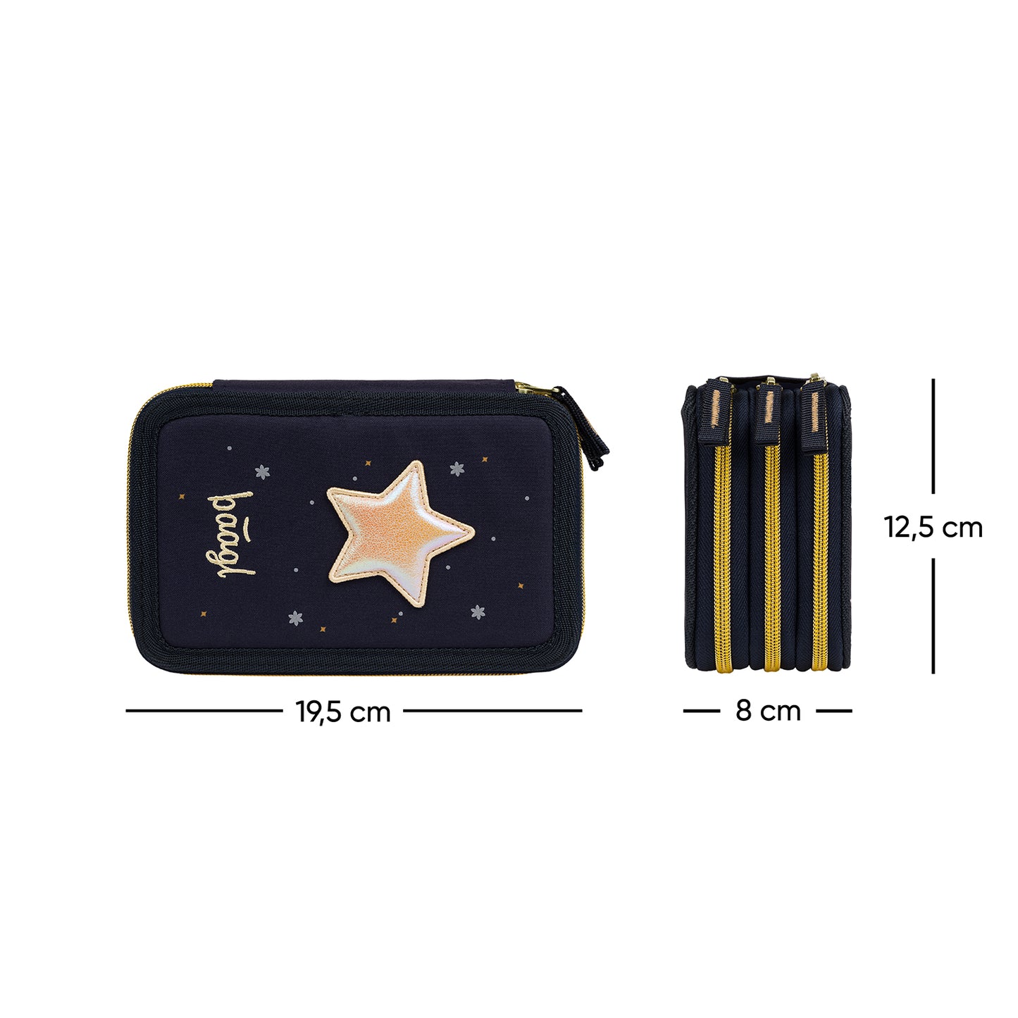 Školský trojposchodový peračník Unicorn Gold