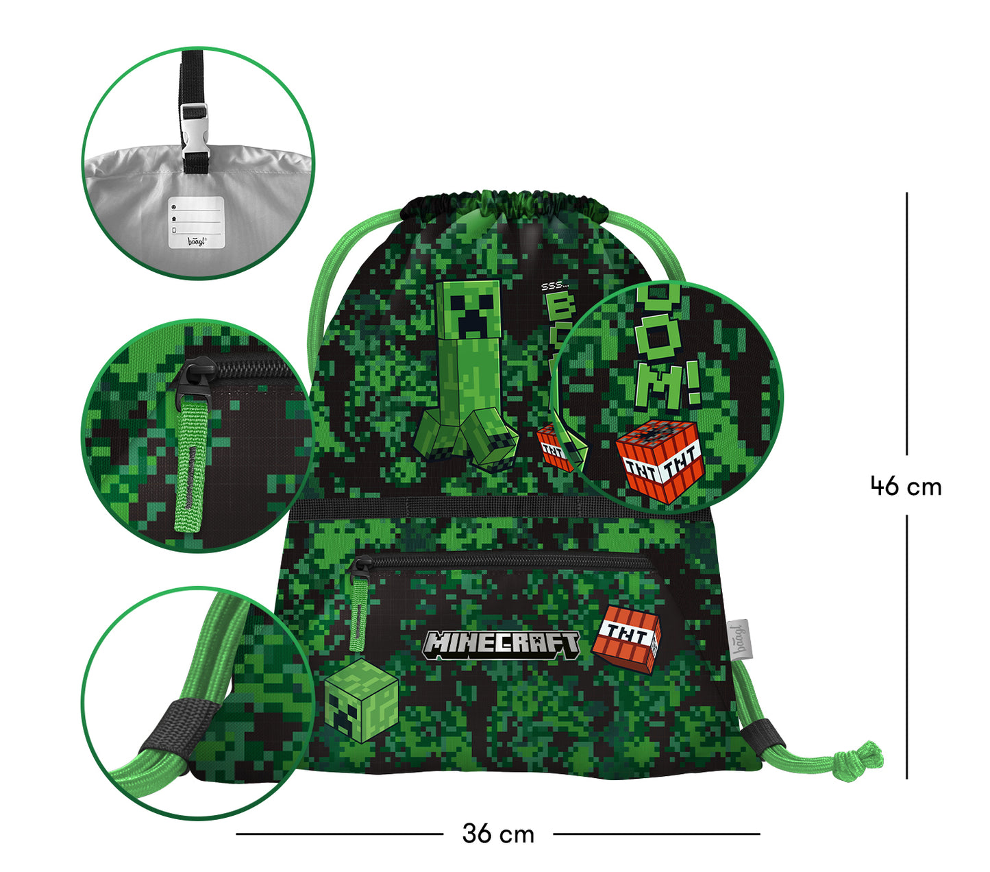 Vrecko s priehradkou na zips Minecraft Boom