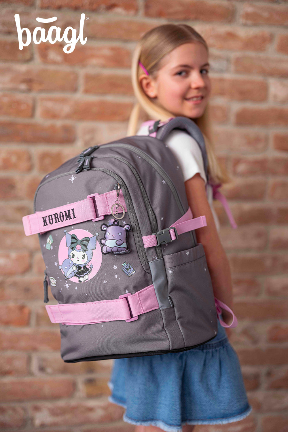 Školský batoh Skate Kuromi Grey