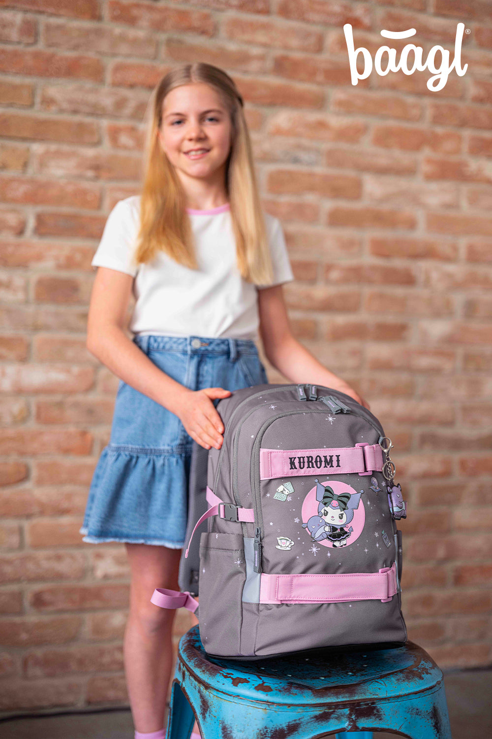 Školský batoh Skate Kuromi Grey