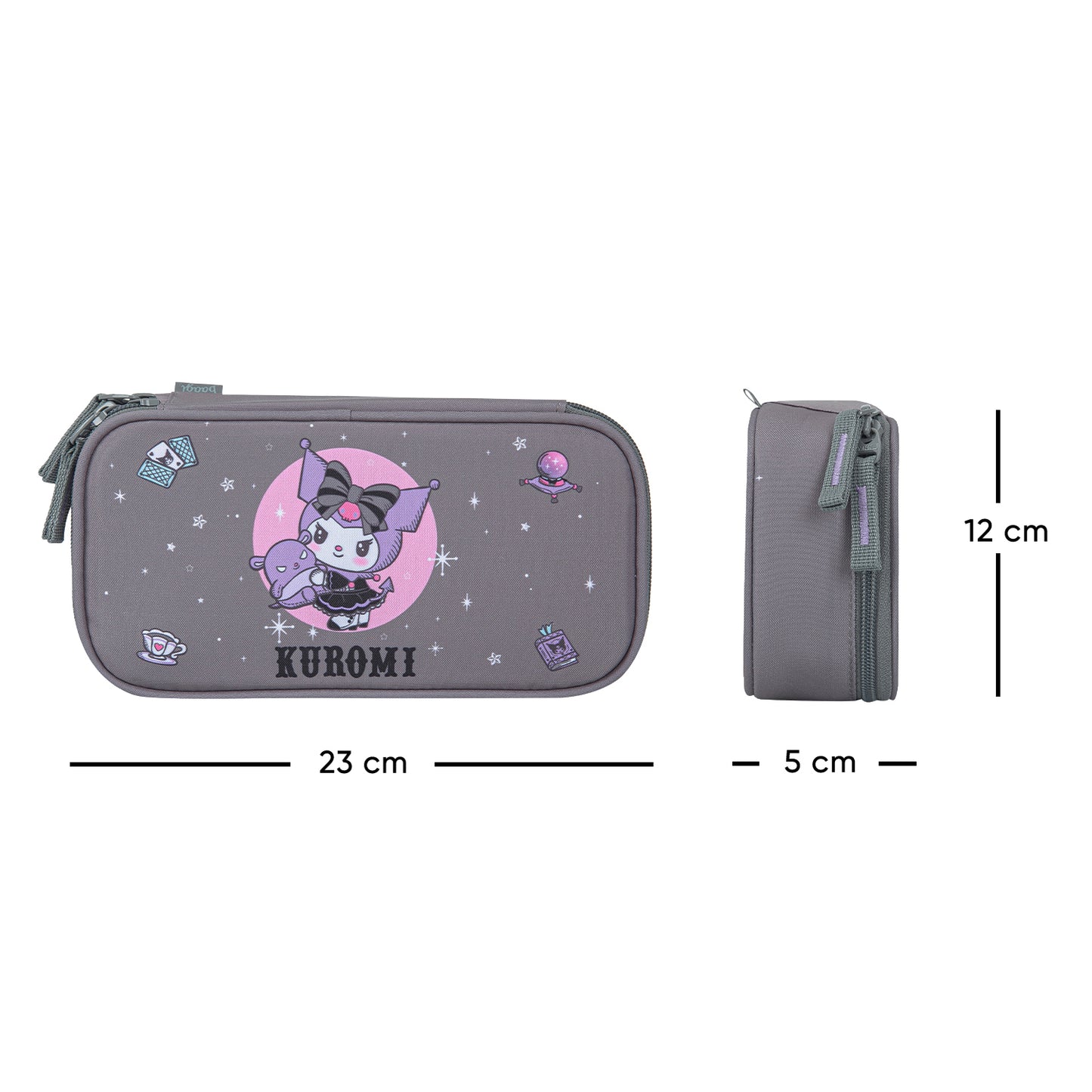 Školský peračník etui Kuromi Grey