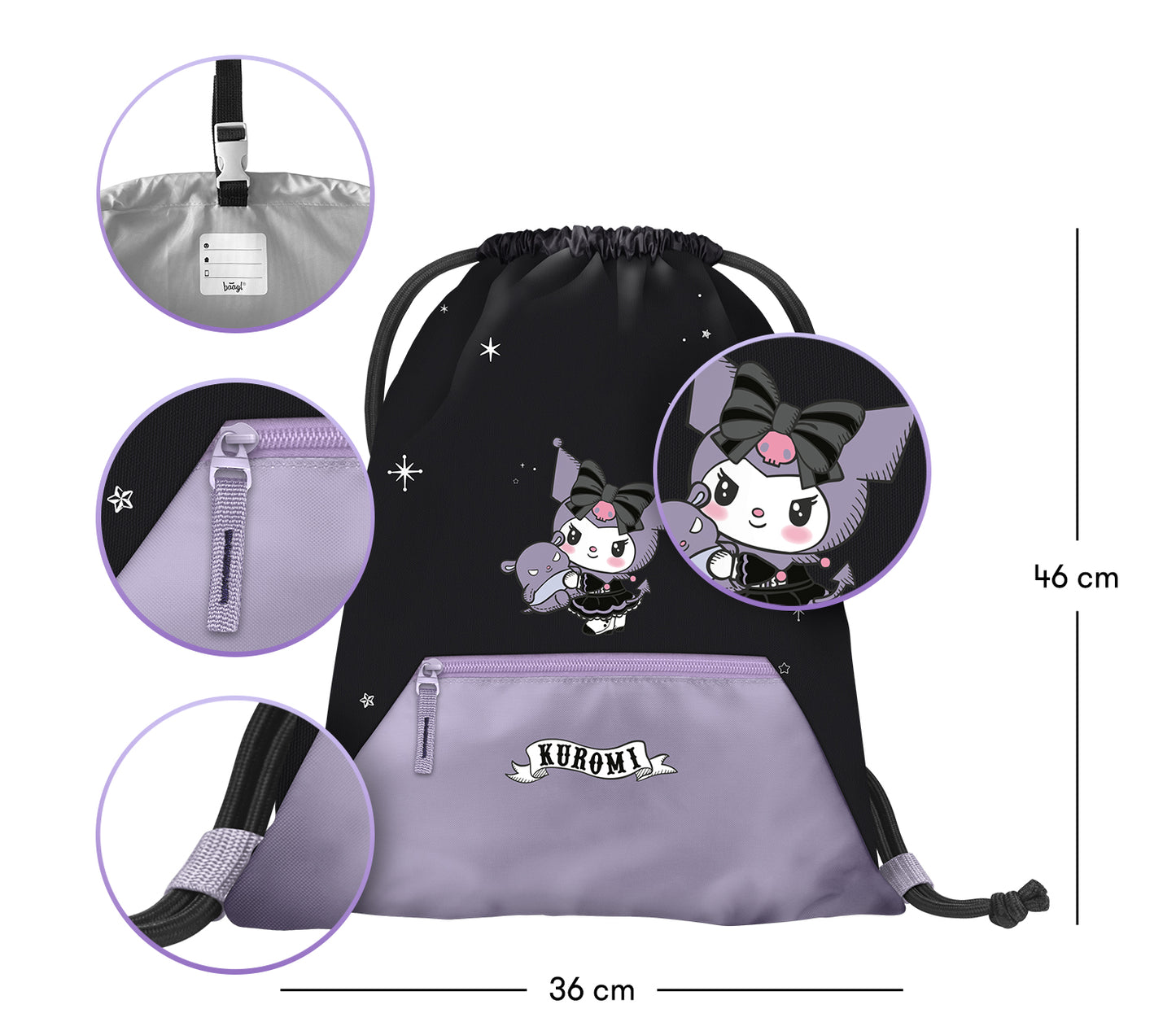 Vrecko s priehradkou na zips Kuromi Fortune Dream