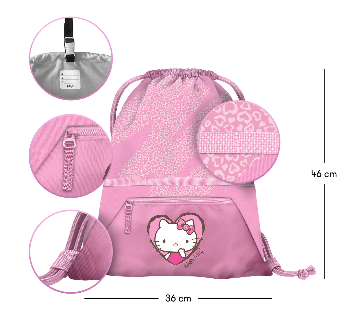 Vrecko s priehradkou na zips Hello Kitty Sweet Leopard