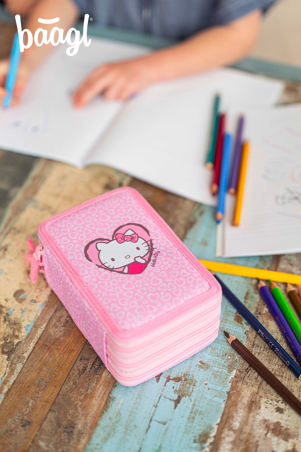 Školský trojposchodový peračník Hello Kitty Sweet Leopard