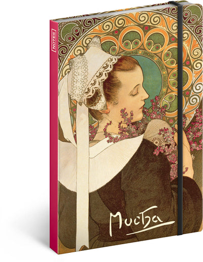 Notes Alfons Mucha – Vres, čistý, 13 × 21 cm