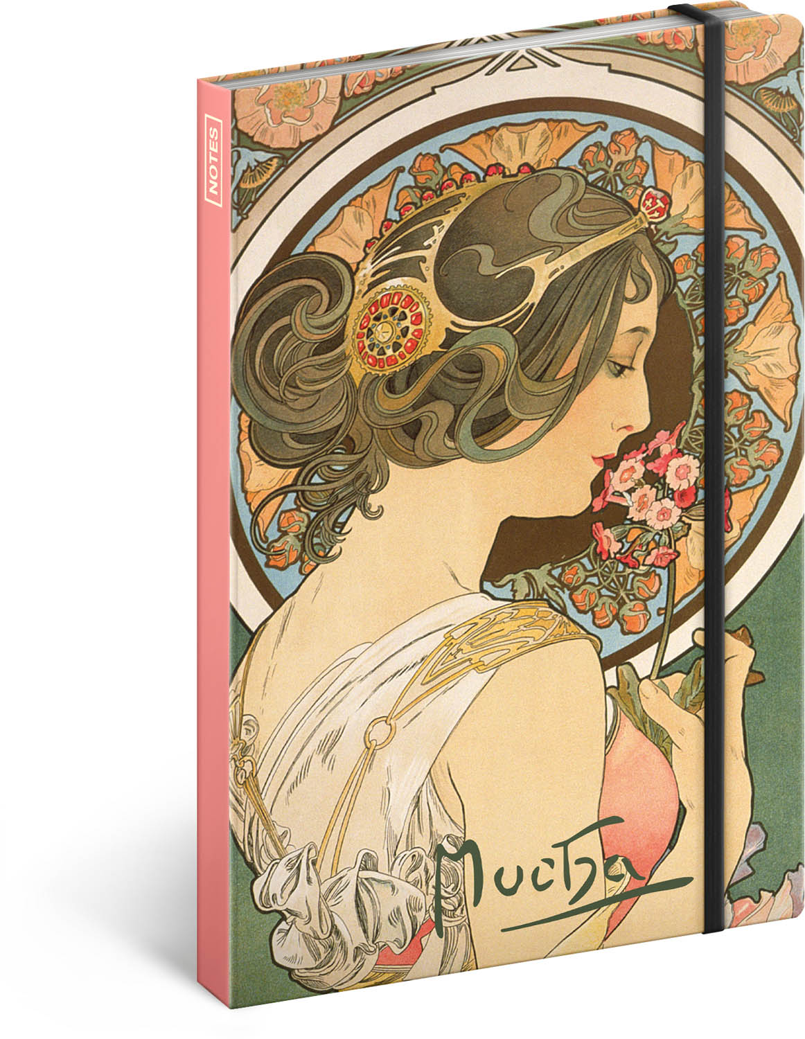 Notes Alfons Mucha – Prvosienka, linajkovaný, 13 × 21 cm