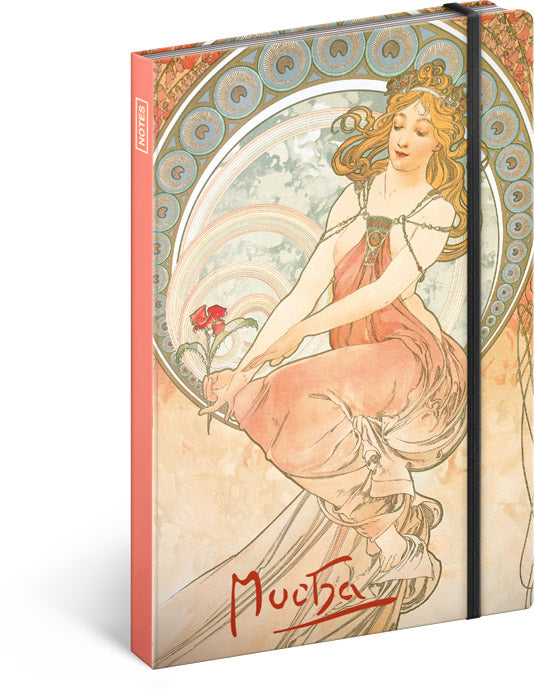 Notes Alfons Mucha – Maliarstvo, linajkovaný, 13 × 21 cm