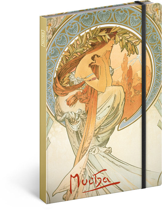 Notes Alfons Mucha – Poézia, linajkovaný, 13 × 21 cm