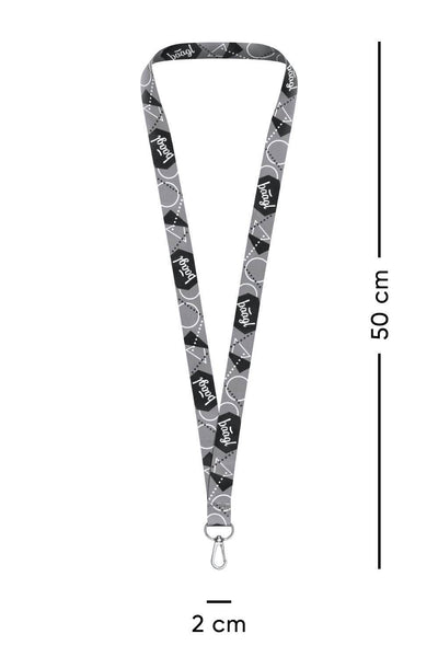 Prívesok na kľúče dlhý - lanyard, šedý