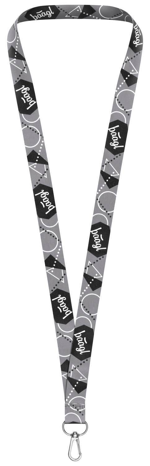 Prívesok na kľúče dlhý – lanyard, šedý