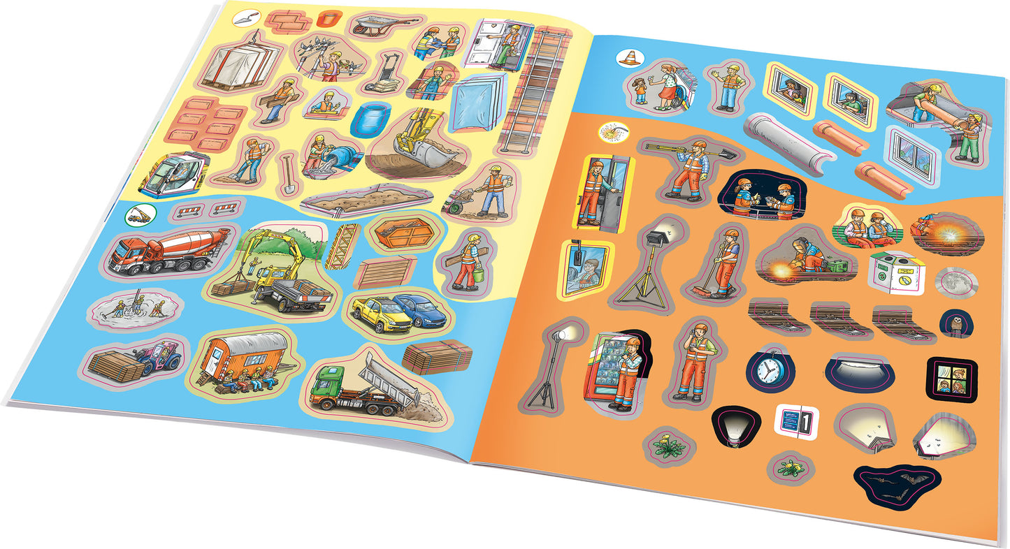 Môj prvý samolepkový zošit – STAVEBNÉ STROJE