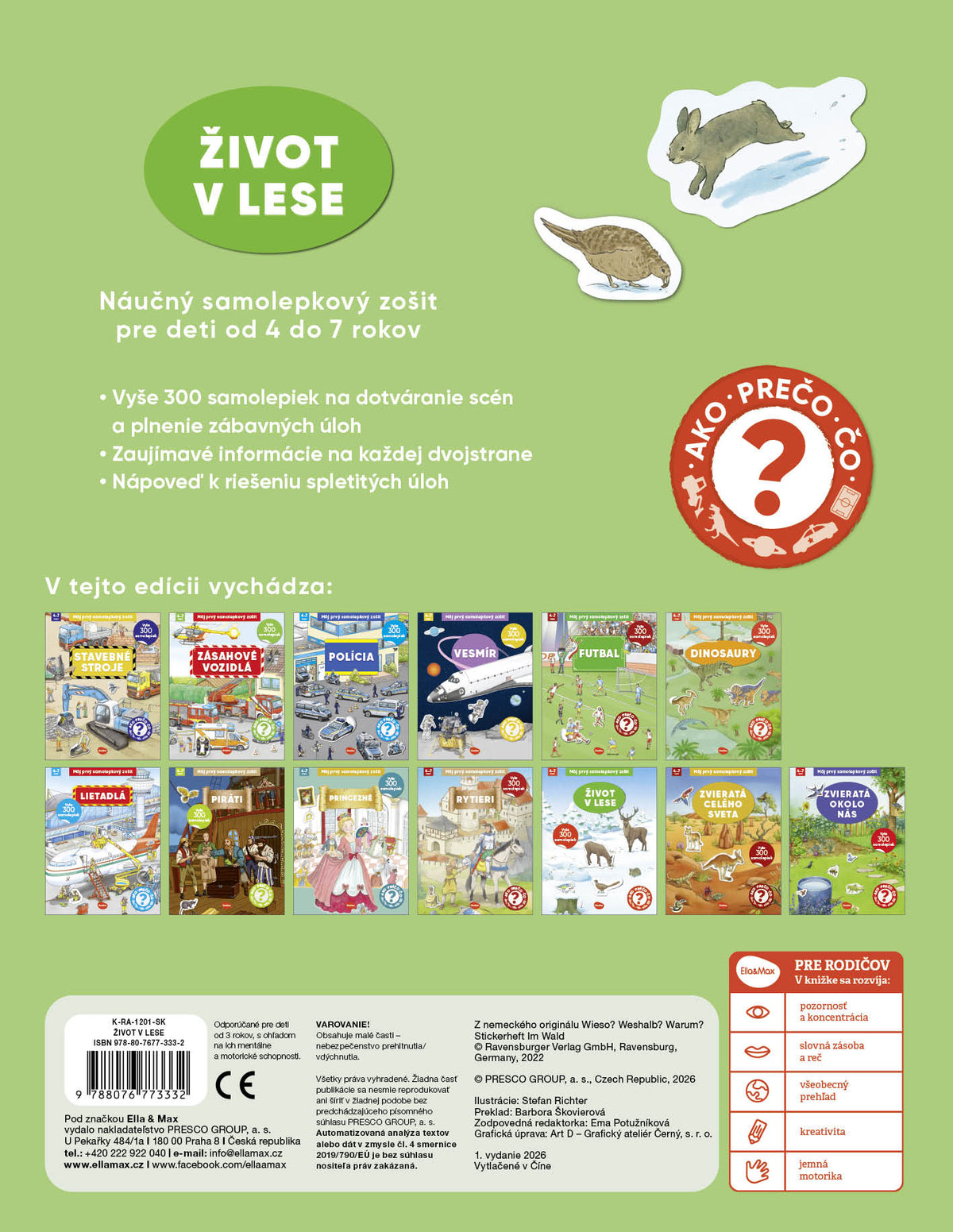 Môj prvý samolepkový zošit – ŽIVOT V LESE