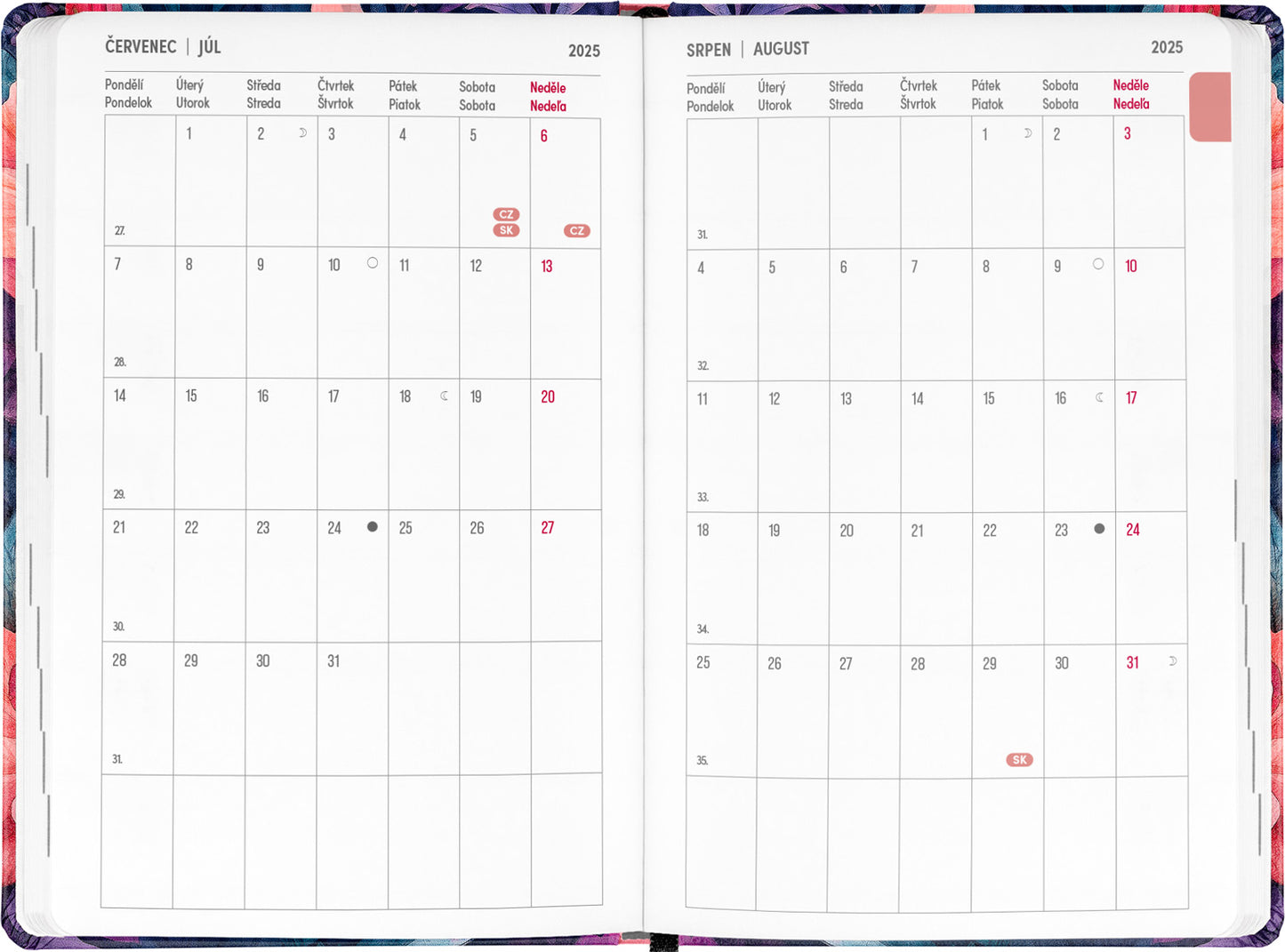 18-mesačný diár Petito – Kytica 2025/2026, 11 x 17 cm
