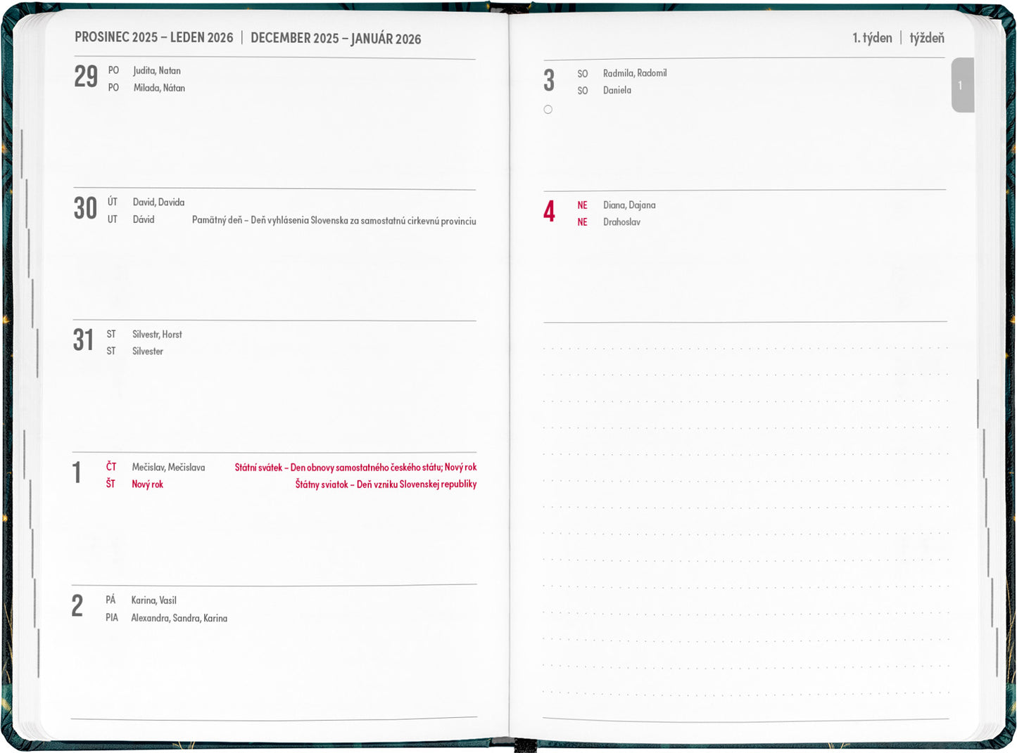 18-mesačný diár Petito – Líška 2025/2026, 11 x 17 cm