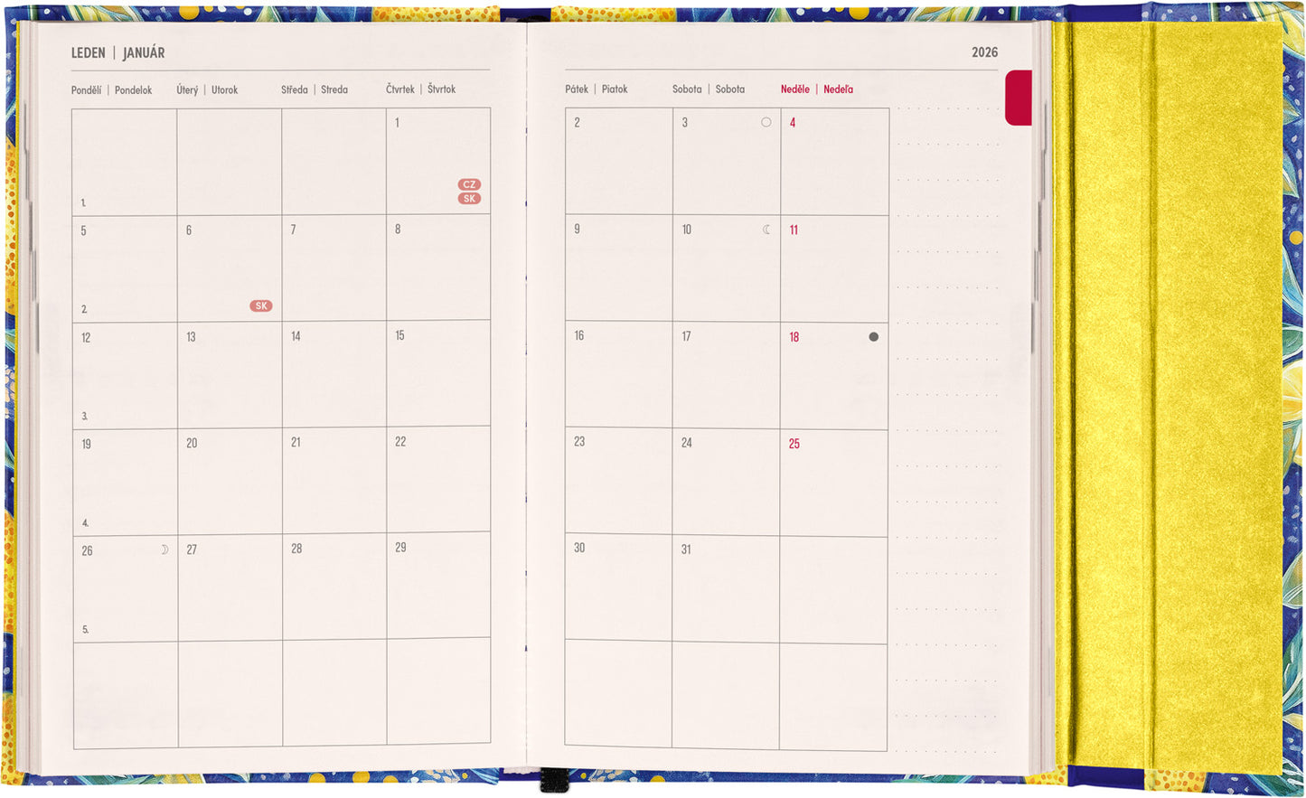 Týždenný magnetický diár Citróny 2026, 11 x 16 cm