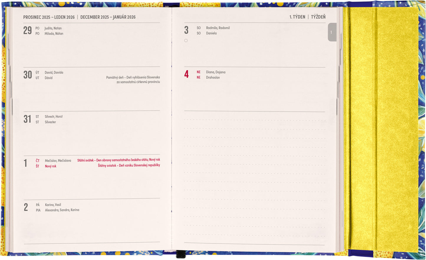 Týždenný magnetický diár Citróny 2026, 11 x 16 cm