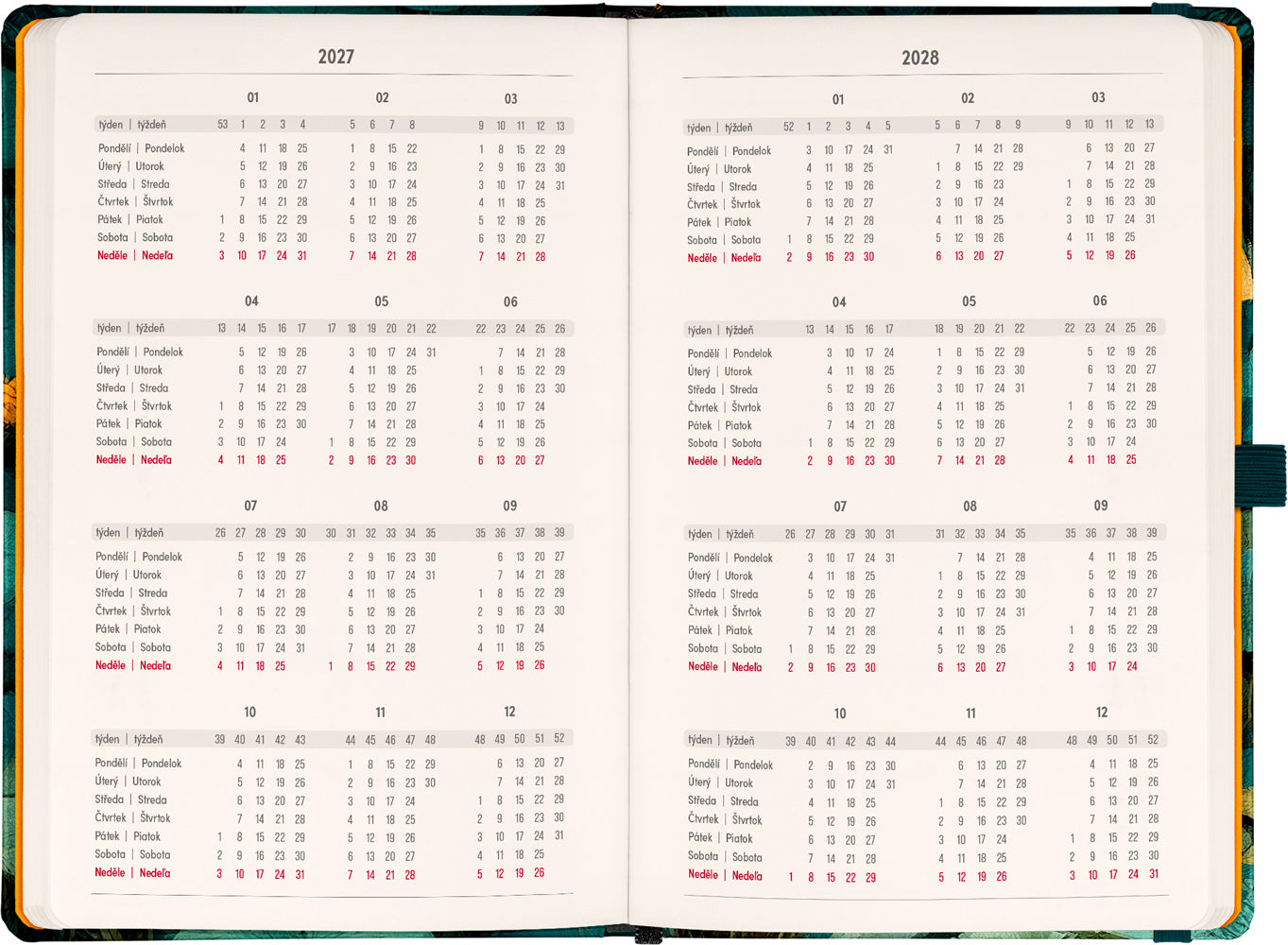 Planbook diár/notes Mačka 2027, 13 x 21 cm