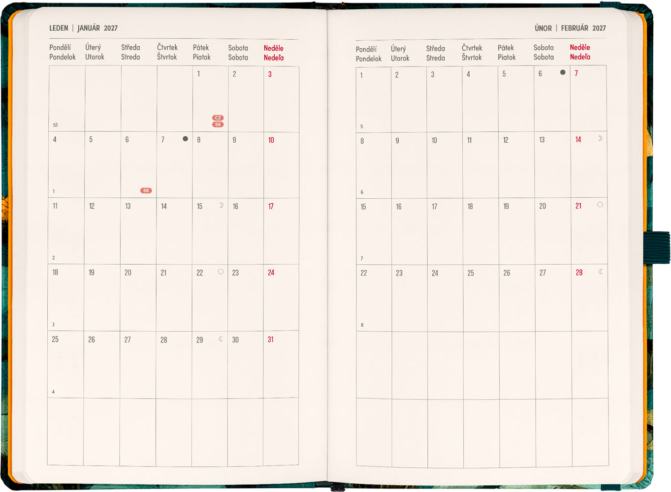 Planbook diár/notes Mačka 2027, 13 x 21 cm