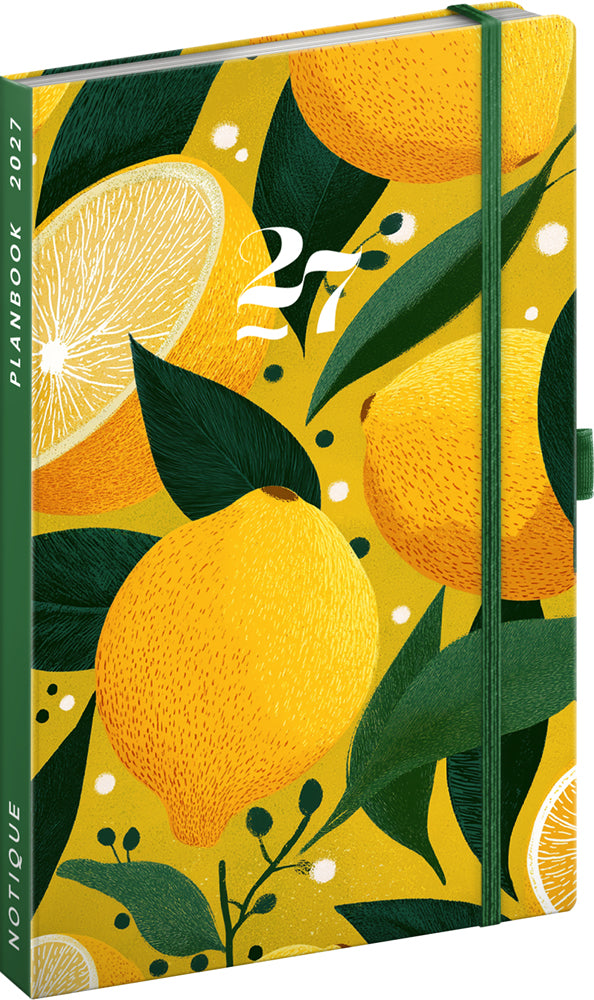 Planbook diár/notes Citróny 2027, 13 x 21 cm