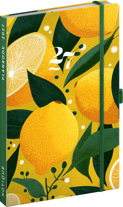Planbook diár/notes Citróny 2027, 13 x 21 cm