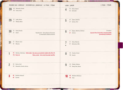 Planbook diár/notes Vintage kvety 2027, 13 x 21 cm