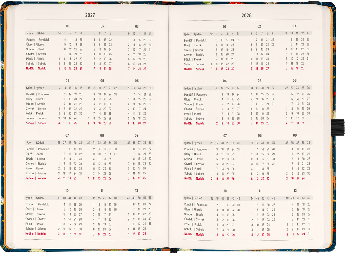 Planbook diár/notes Harry Potter – Rokfortský expres 2027, 13 x 21 cm