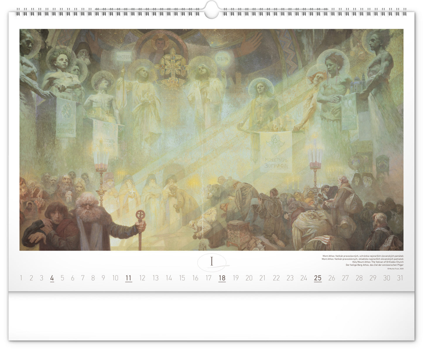 Nástenný kalendár Slovanská epopej – Alfons Mucha 2026, 48 x 33 cm