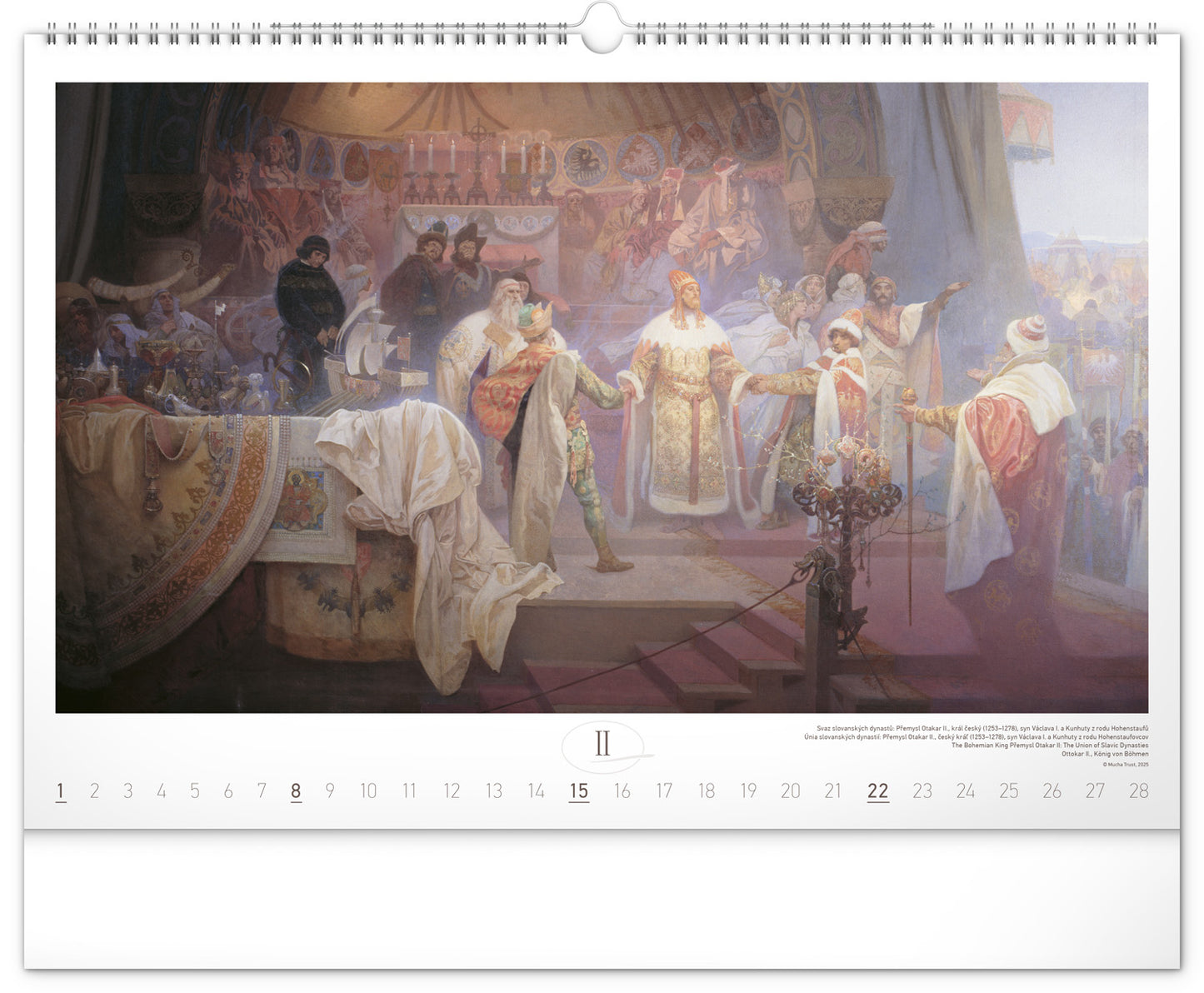 Nástenný kalendár Slovanská epopej – Alfons Mucha 2026, 48 x 33 cm