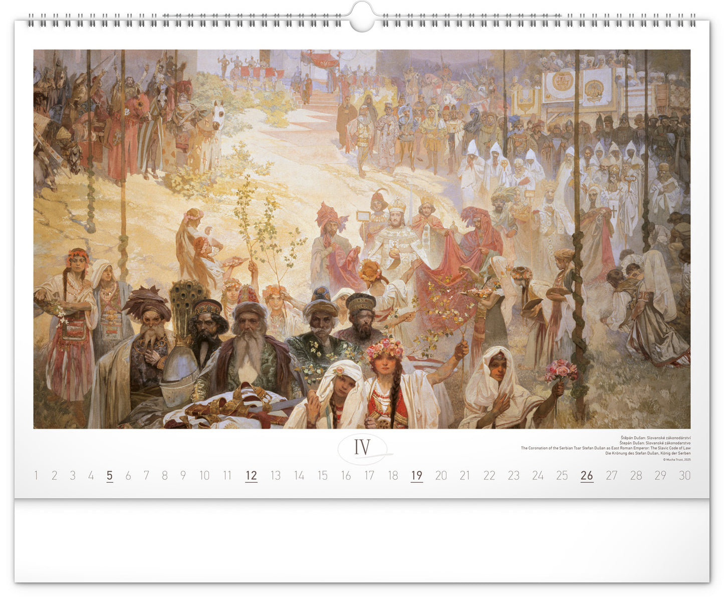 Nástenný kalendár Slovanská epopej – Alfons Mucha 2026, 48 x 33 cm