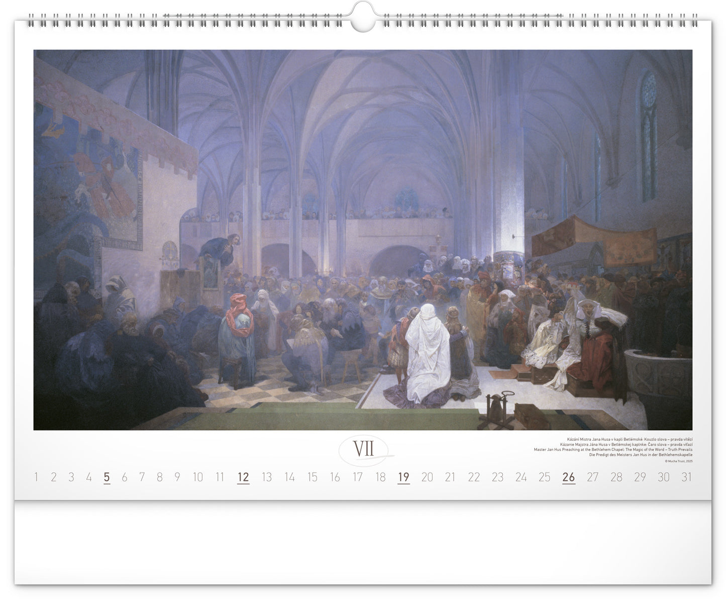 Nástenný kalendár Slovanská epopej – Alfons Mucha 2026, 48 x 33 cm