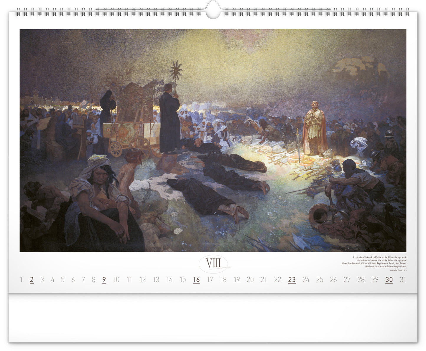 Nástenný kalendár Slovanská epopej – Alfons Mucha 2026, 48 x 33 cm