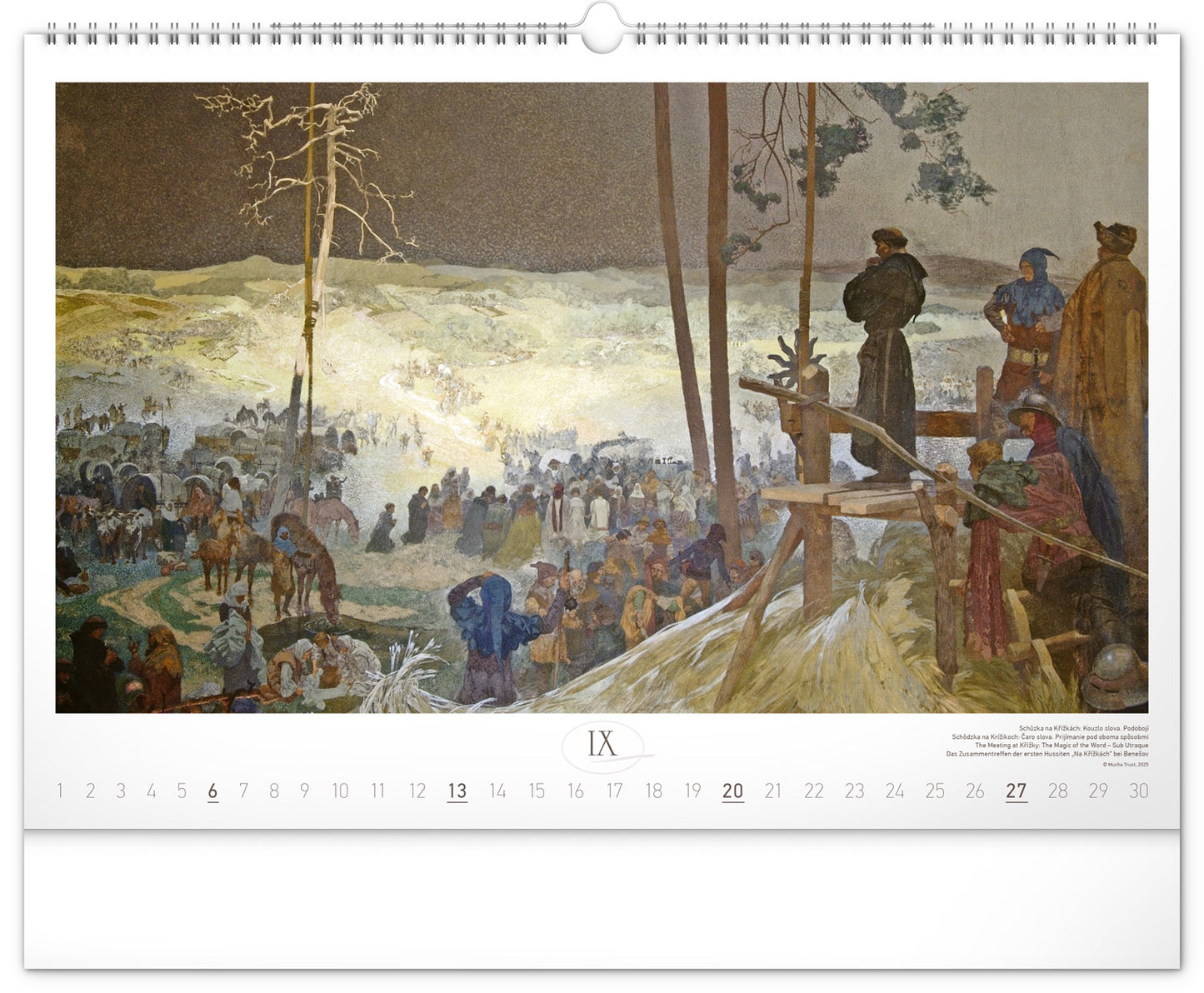 Nástenný kalendár Slovanská epopej – Alfons Mucha 2026, 48 x 33 cm