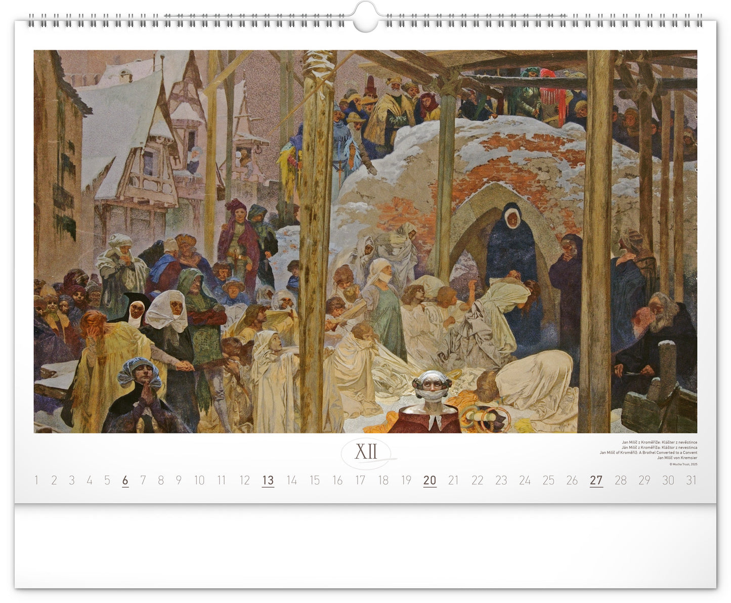 Nástenný kalendár Slovanská epopej – Alfons Mucha 2026, 48 x 33 cm