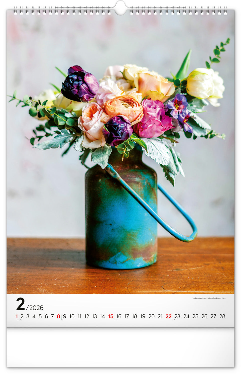 Nástenný kalendár Kytice 2026, 33 x 46 cm