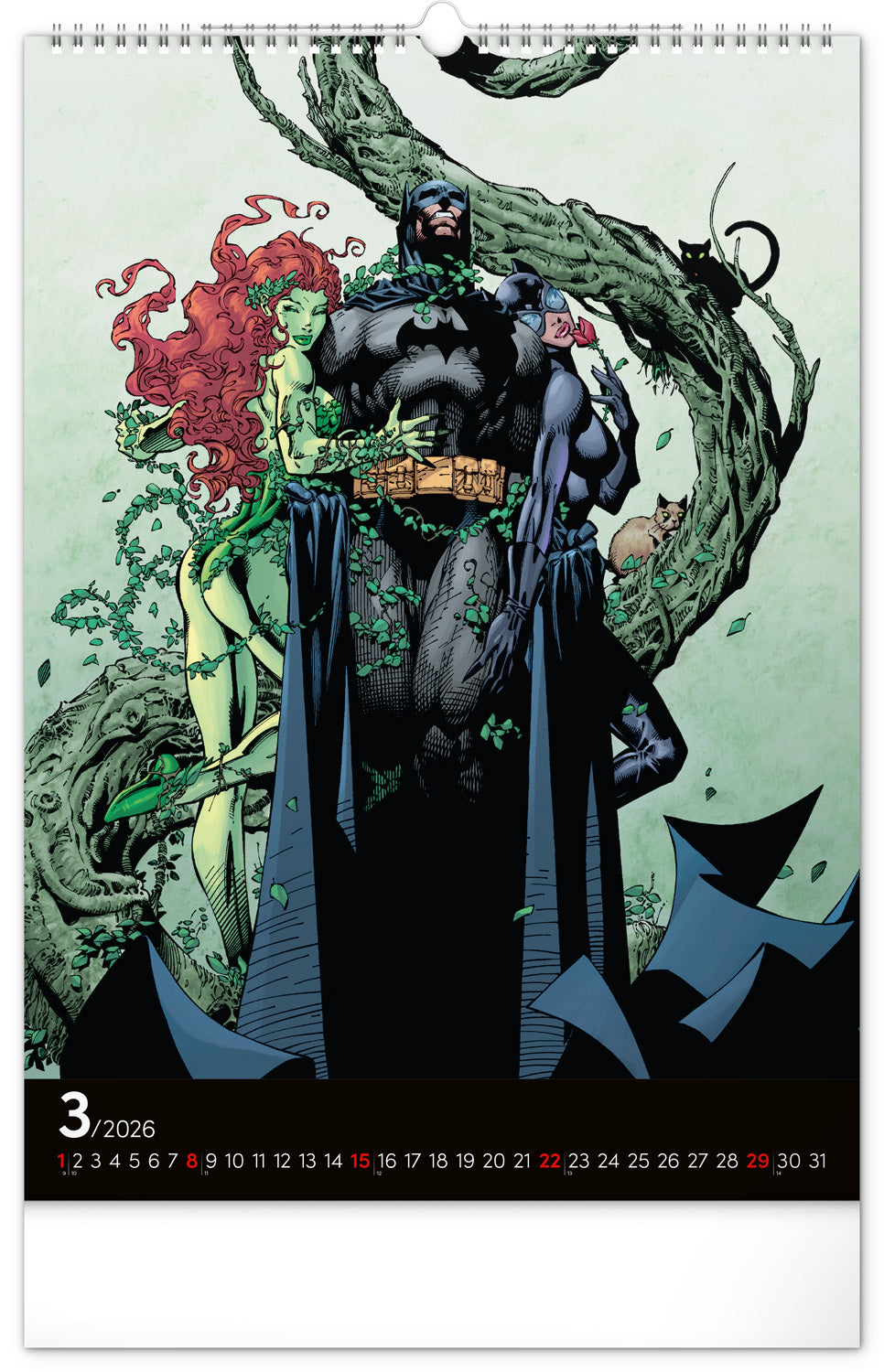 Nástenný kalendár Batman Dark 2026, 33 x 46 cm