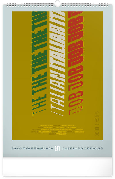 Nástenný kalendár Alternative Movie Posters 2026, 33 x 46 cm