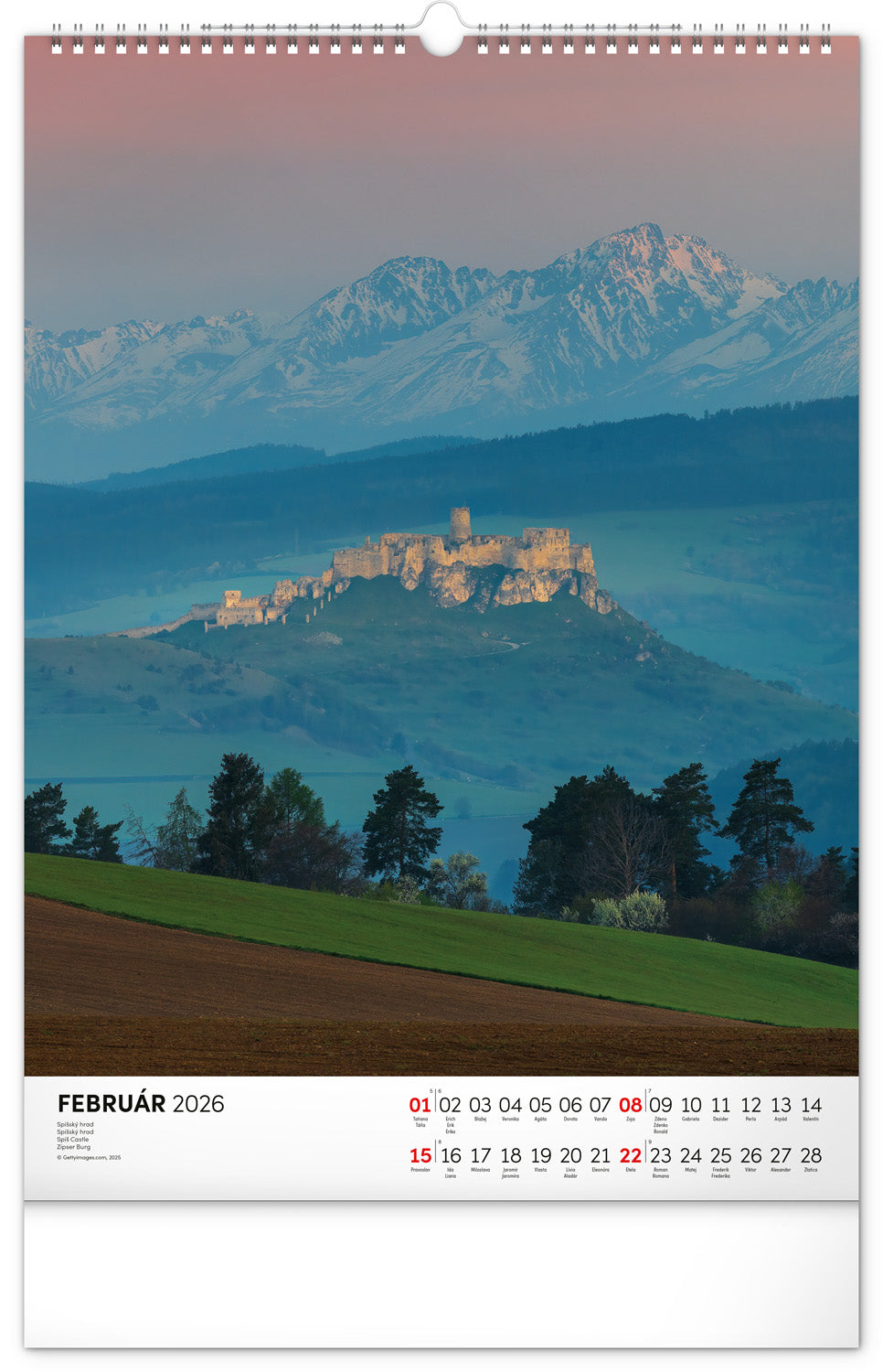 Nástenný kalendár Naše Slovensko 2026, 33 x 46 cm