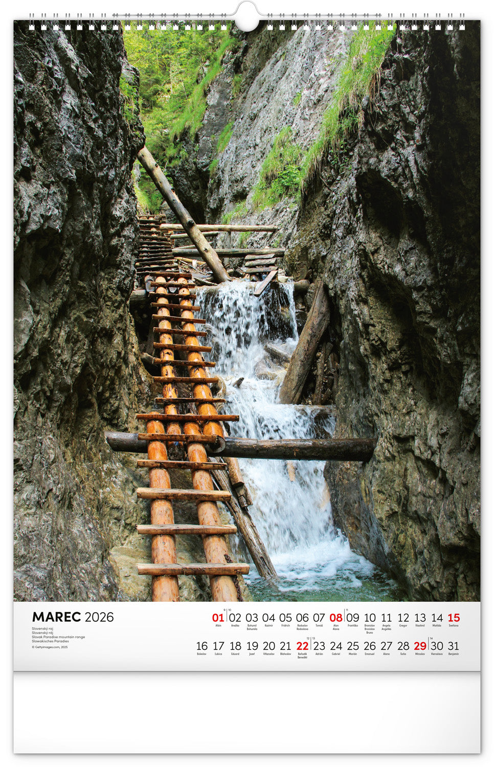 Nástenný kalendár Naše Slovensko 2026, 33 x 46 cm