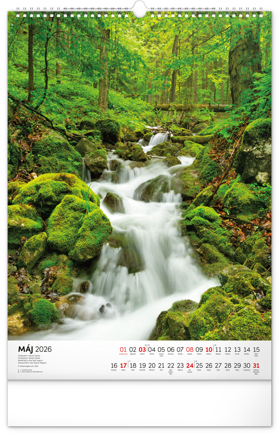 Nástenný kalendár Naše Slovensko 2026, 33 x 46 cm