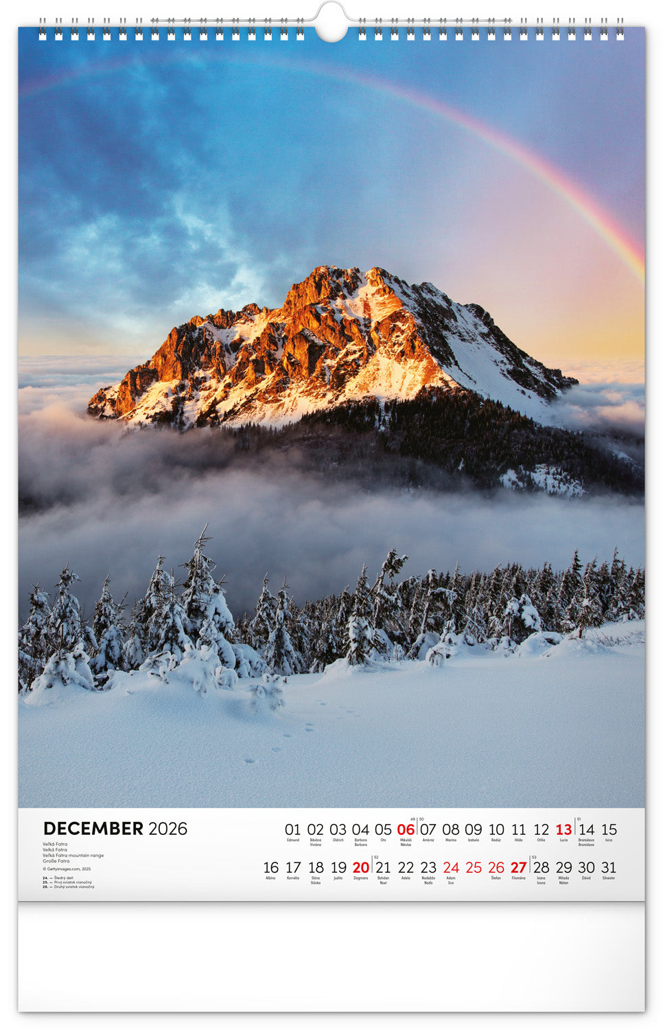 Nástenný kalendár Naše Slovensko 2026, 33 x 46 cm