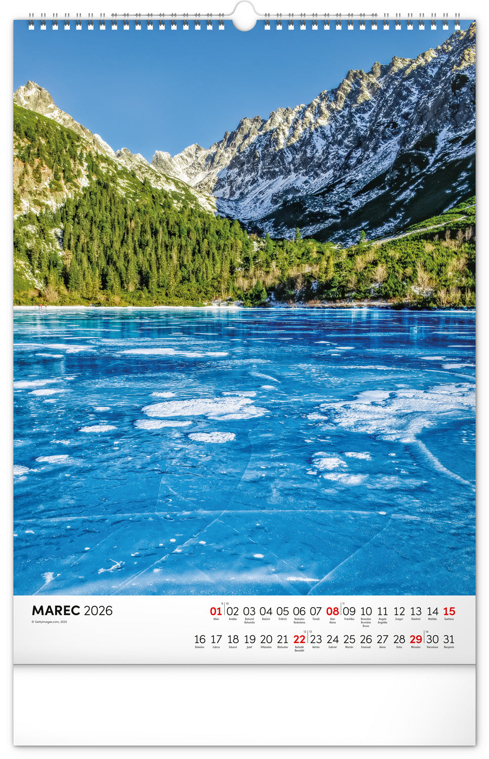 Nástenný kalendár Tatry 2026, 33 x 46 cm